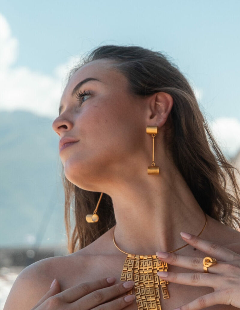 orecchini Double Tubeth della collezione Design di Marte Gioielli