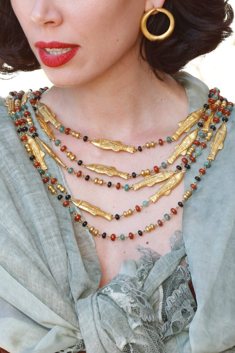 collana Pesci della collezione I Precolombiani di Marte Gioielli