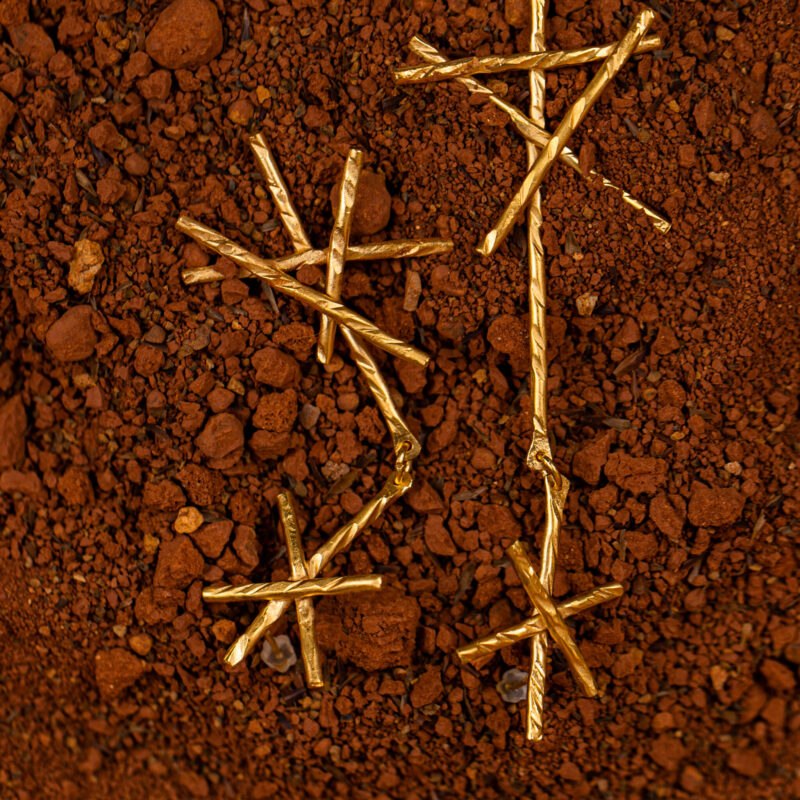 orecchini Radici Bambù della collezione Marte Design di Marte Gioielli