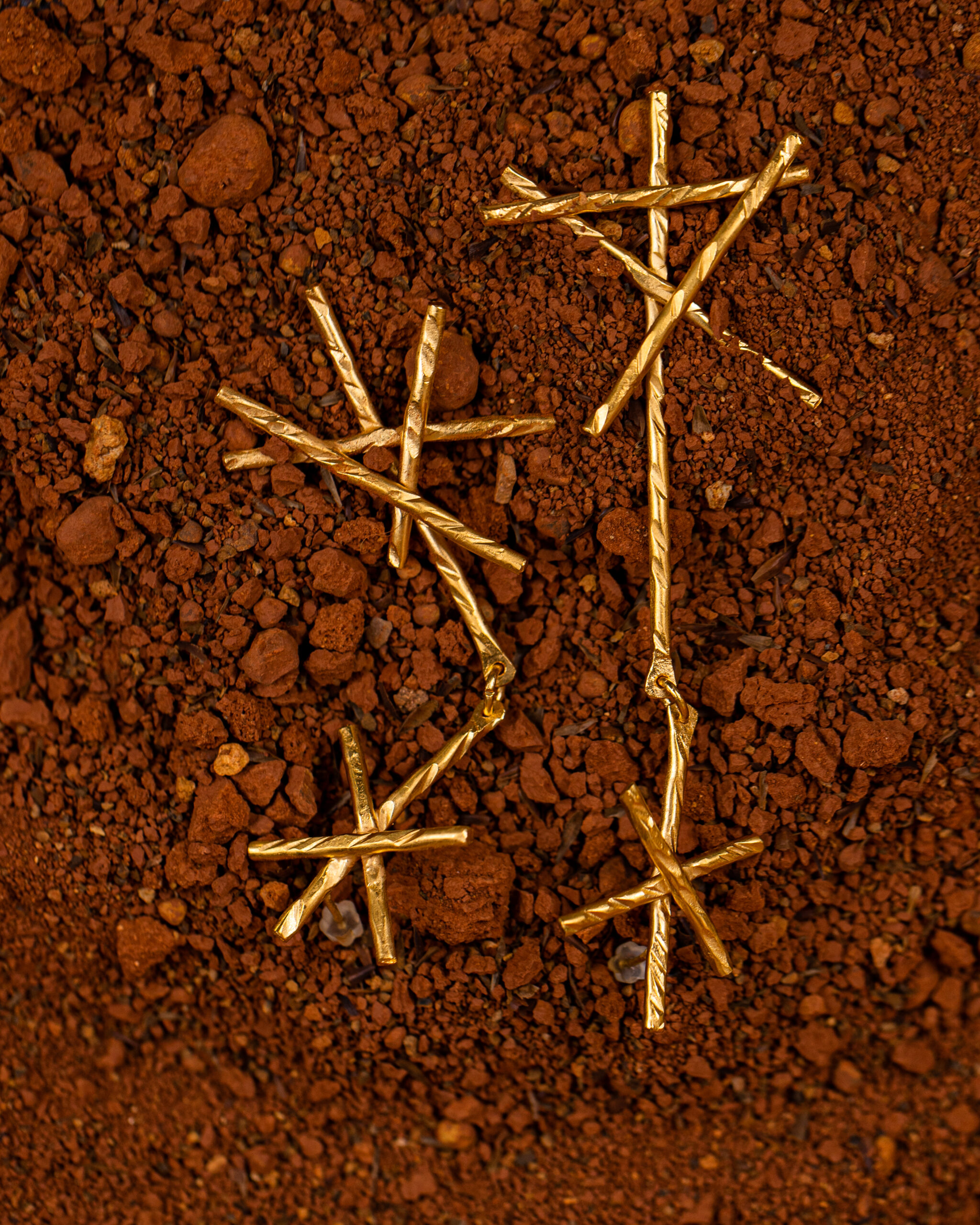 orecchini Radici Bambù della collezione Marte Design di Marte Gioielli