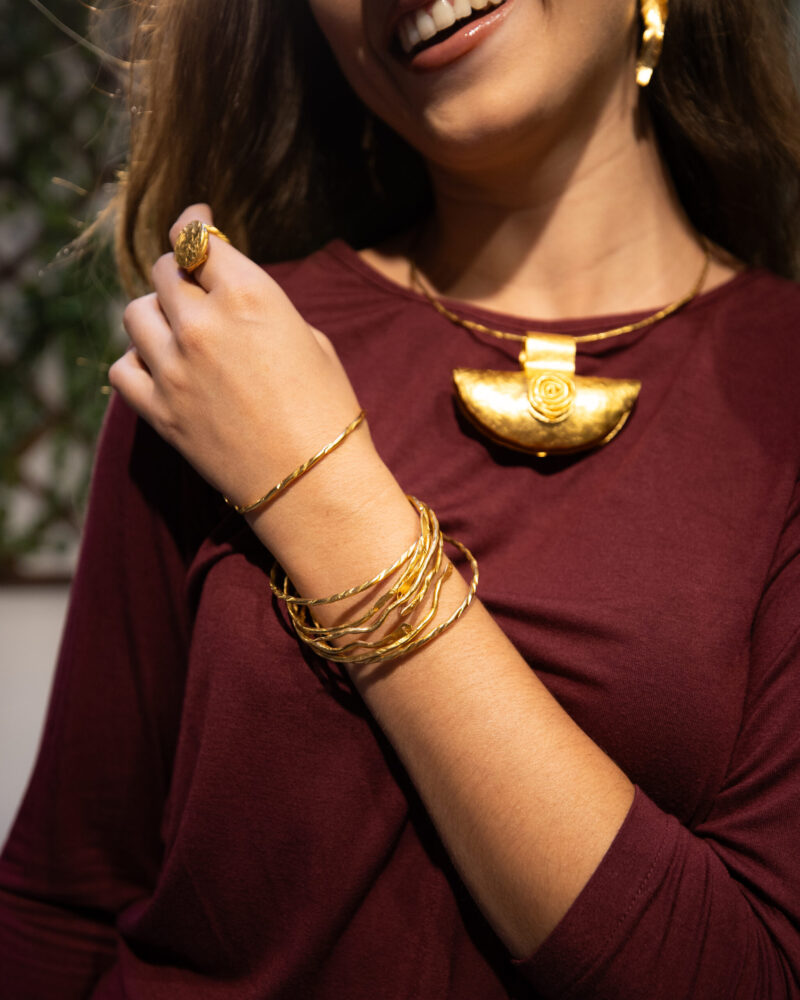 bracciali Serpe slim, ciondolo eiko della collezione Design di Marte Gioielli